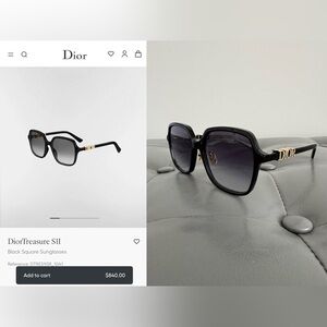 DiorTreasure S1I Black Square Sunglasses